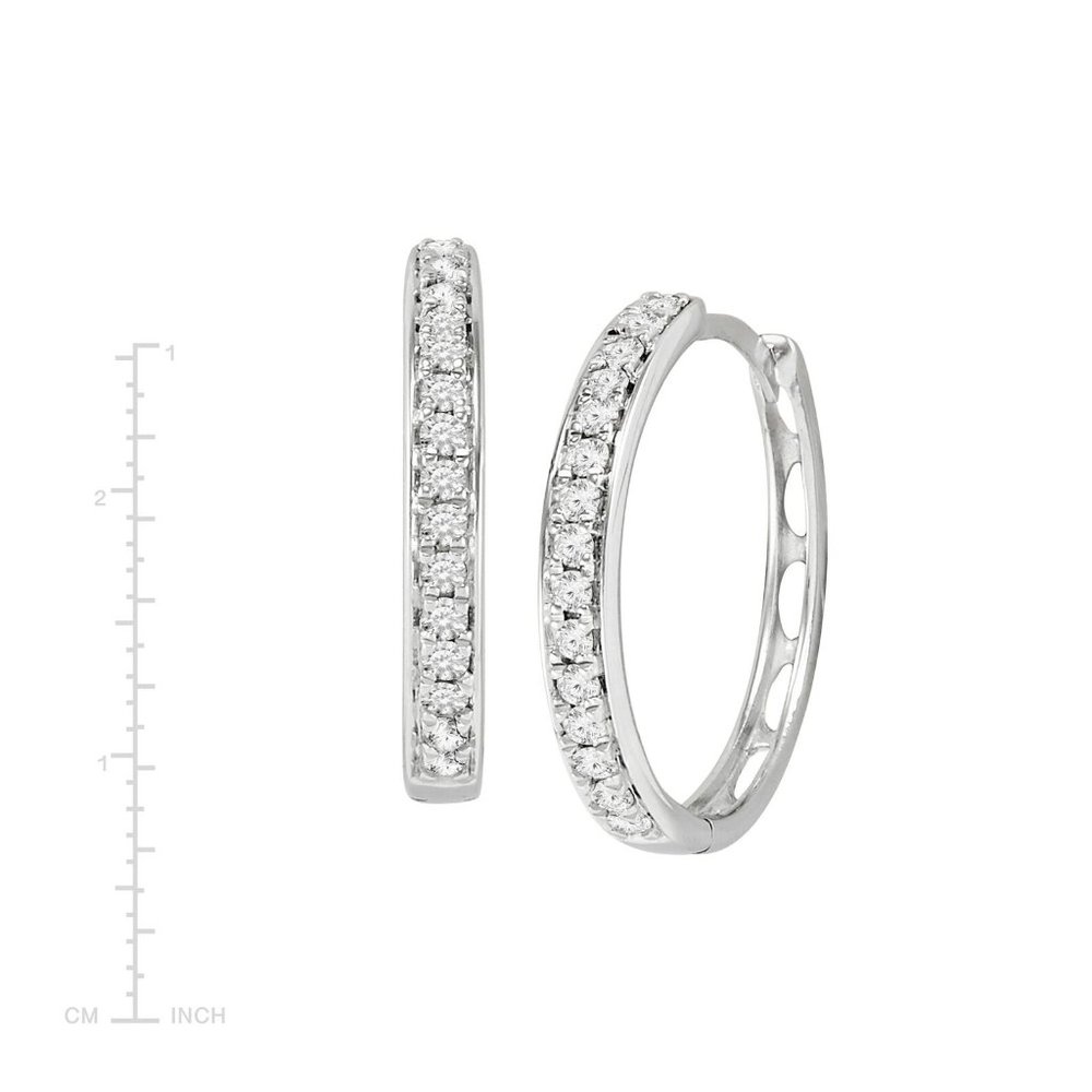 1/2 CT DIAMOND HOOP EARRINGS - Picture 4 of 4